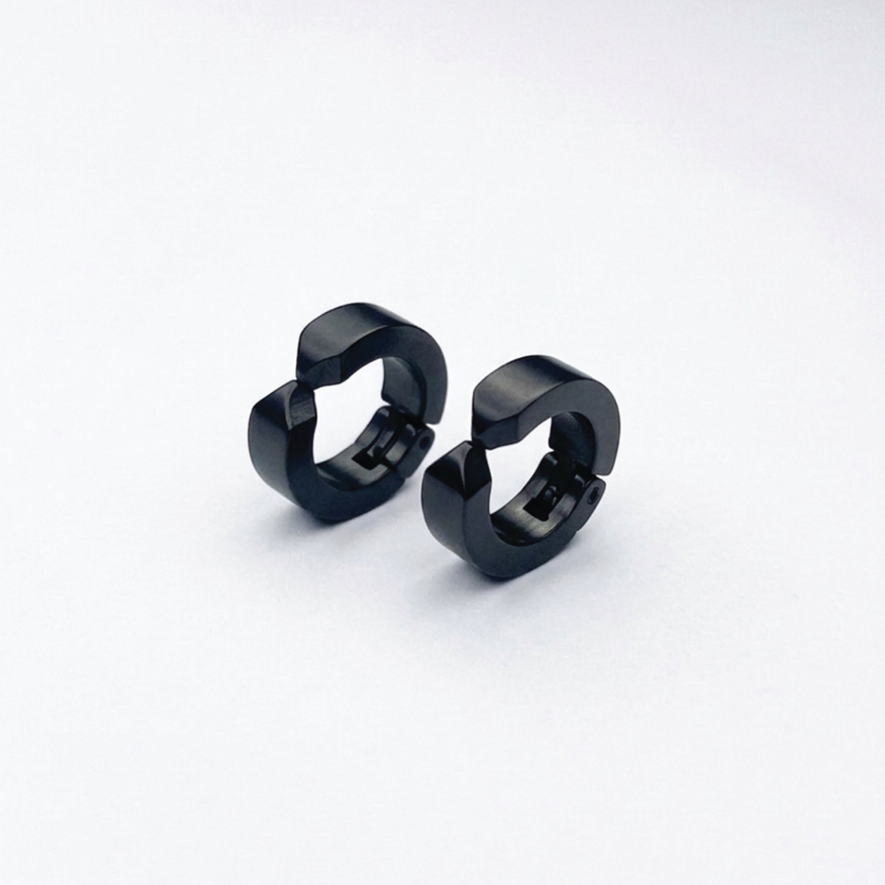 Black Non-Piercing Earrings For Men