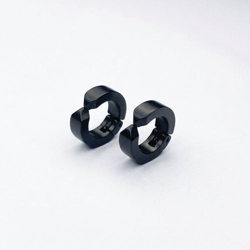 Black Non-Piercing Earrings For Men
