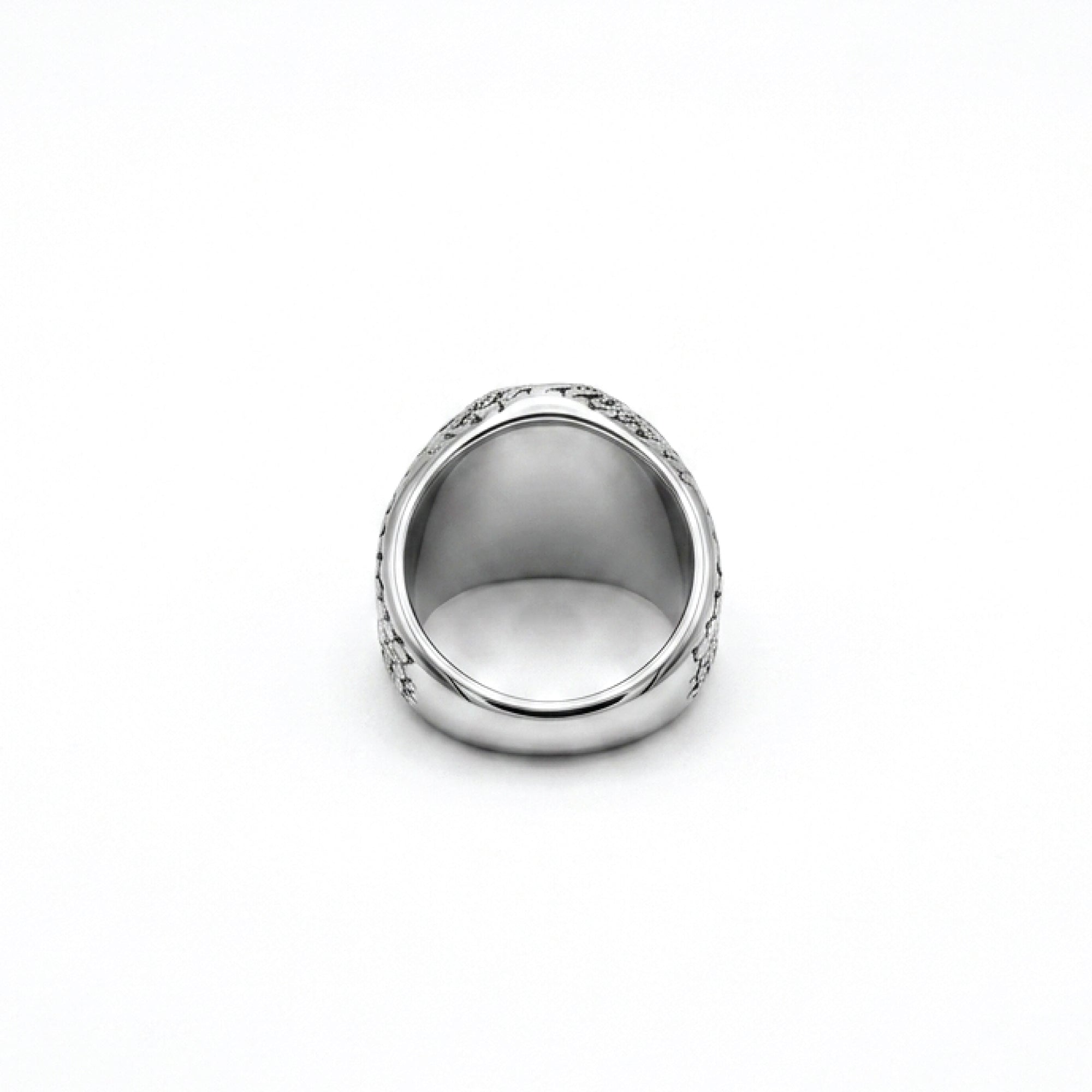 Rectangle Onyx Knitted Silver Men Ring