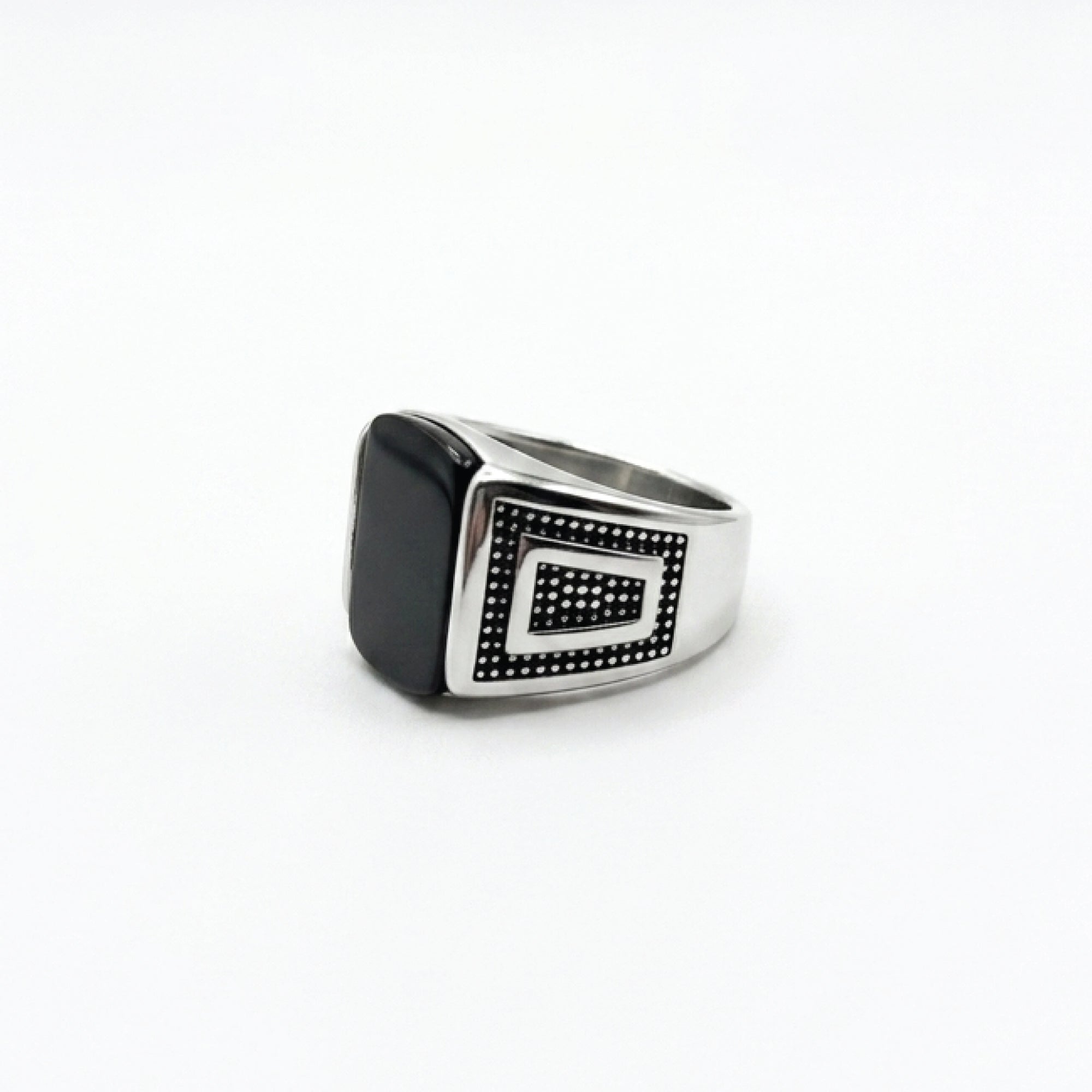 Onyx Square Sterling Ring