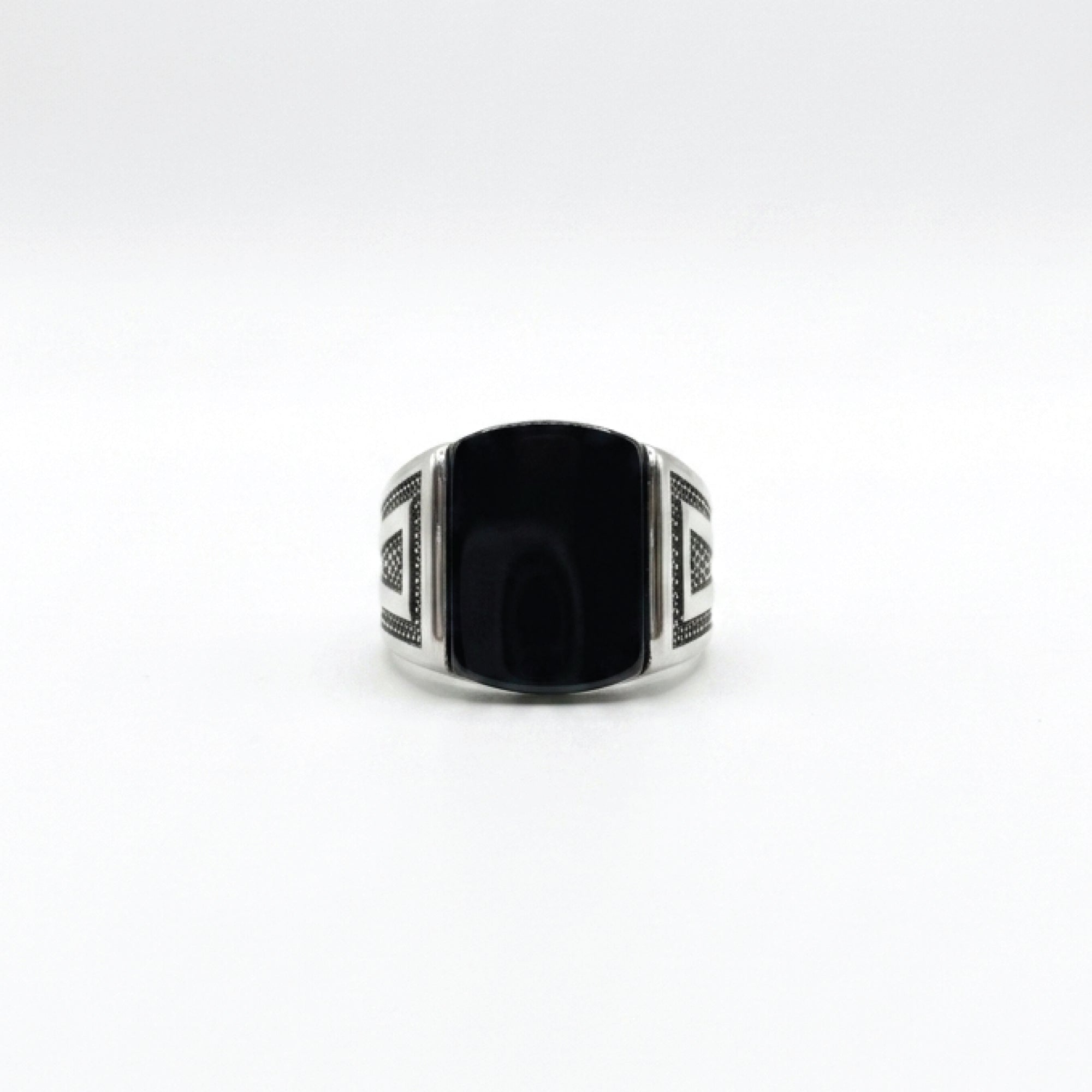 Onyx Square Sterling Ring