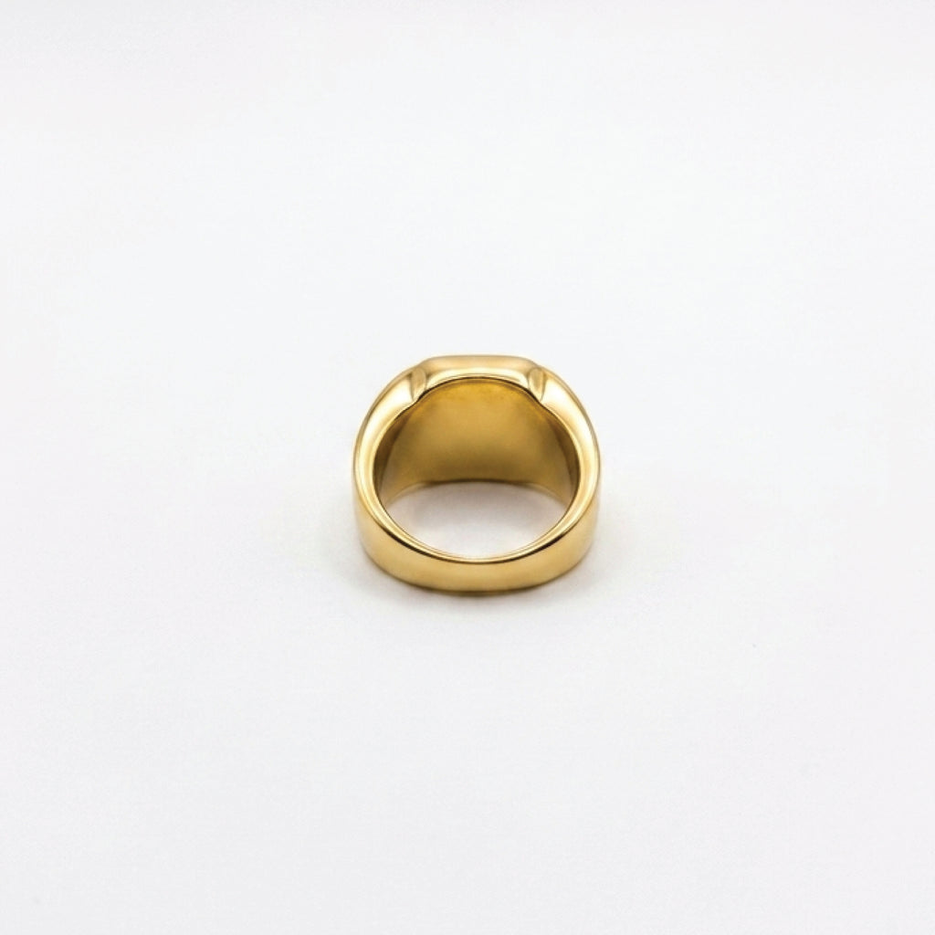 Rhodium plated black onyx ring