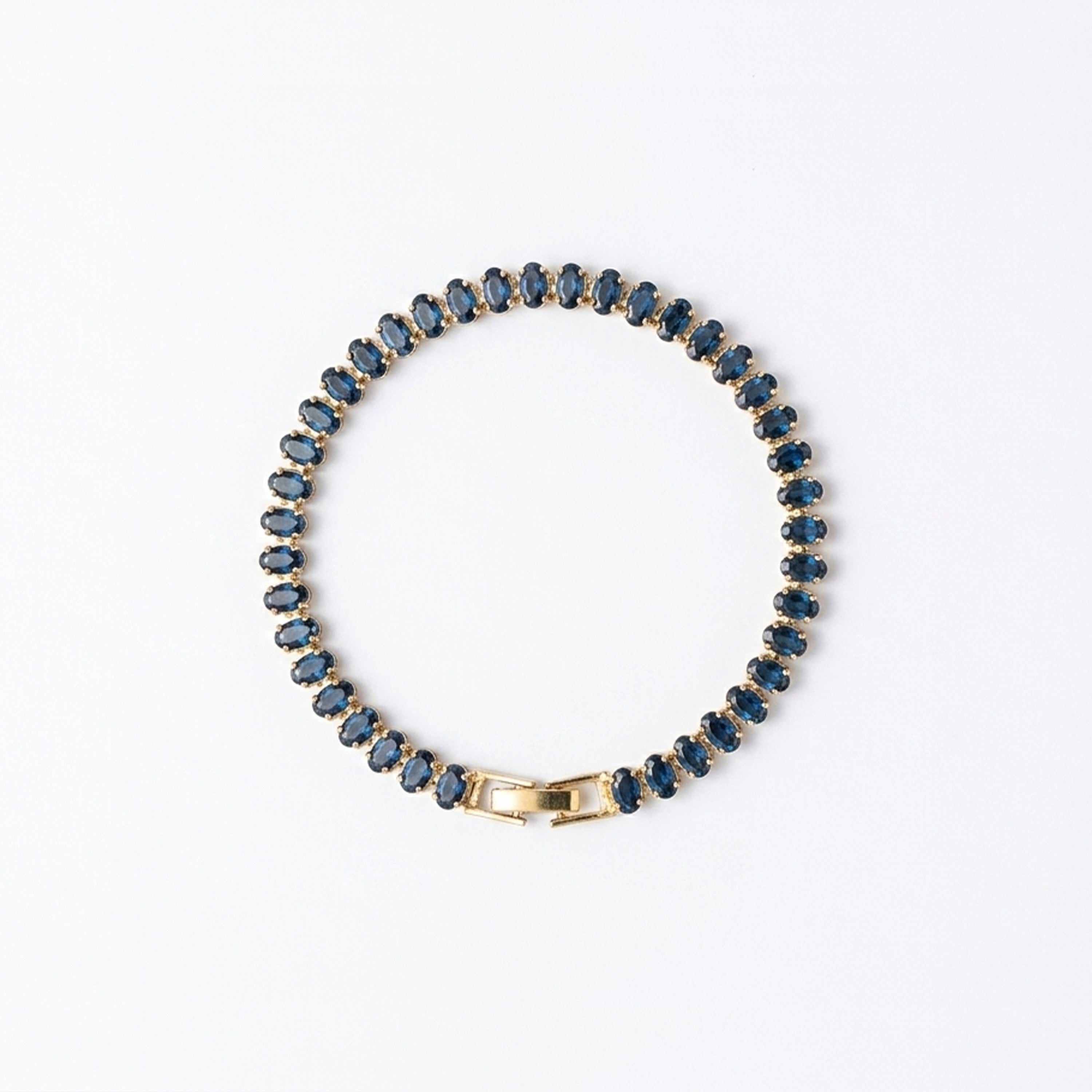 Tennis braclet blue oval crystal 3mm