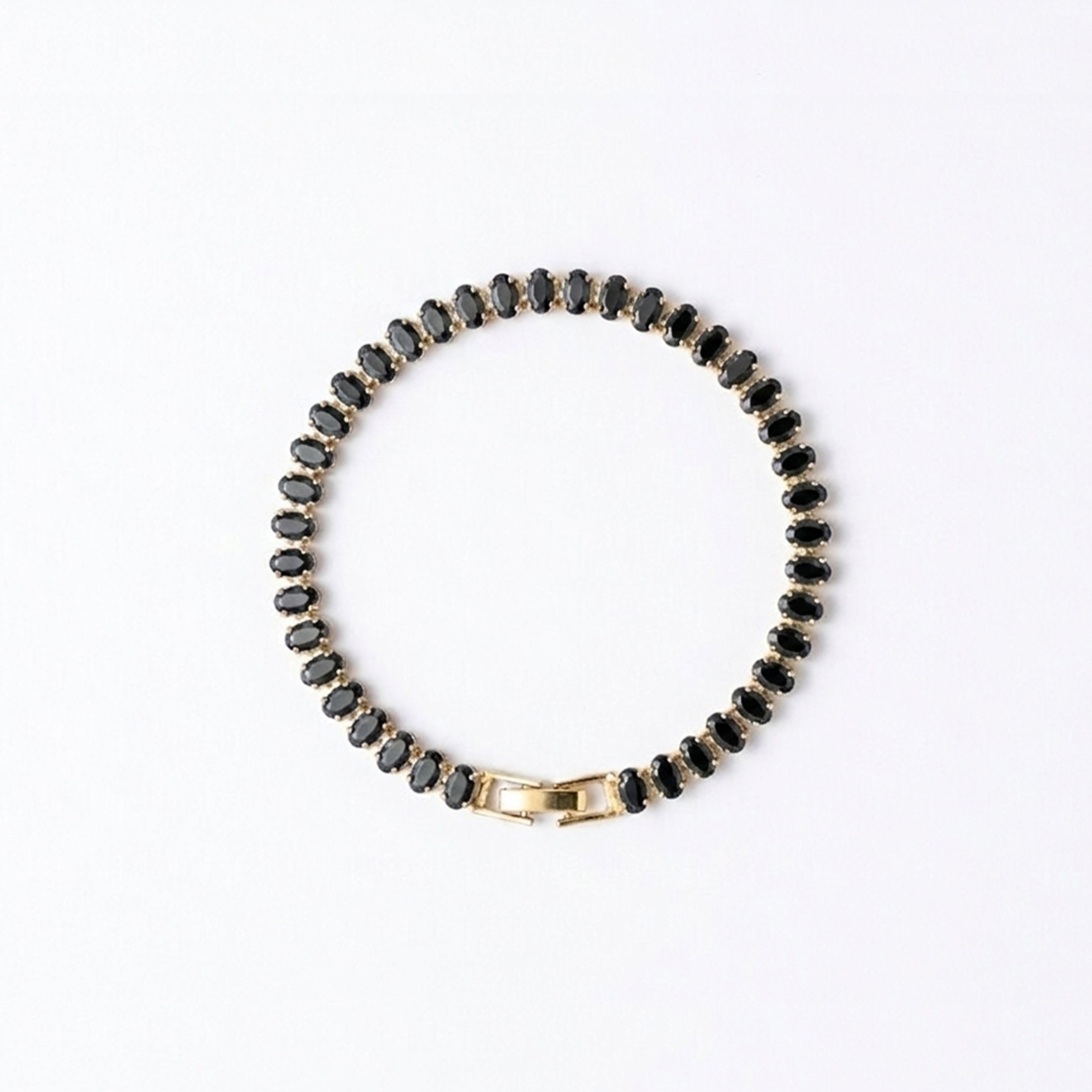Tennis braclet black oval crystal 3mm