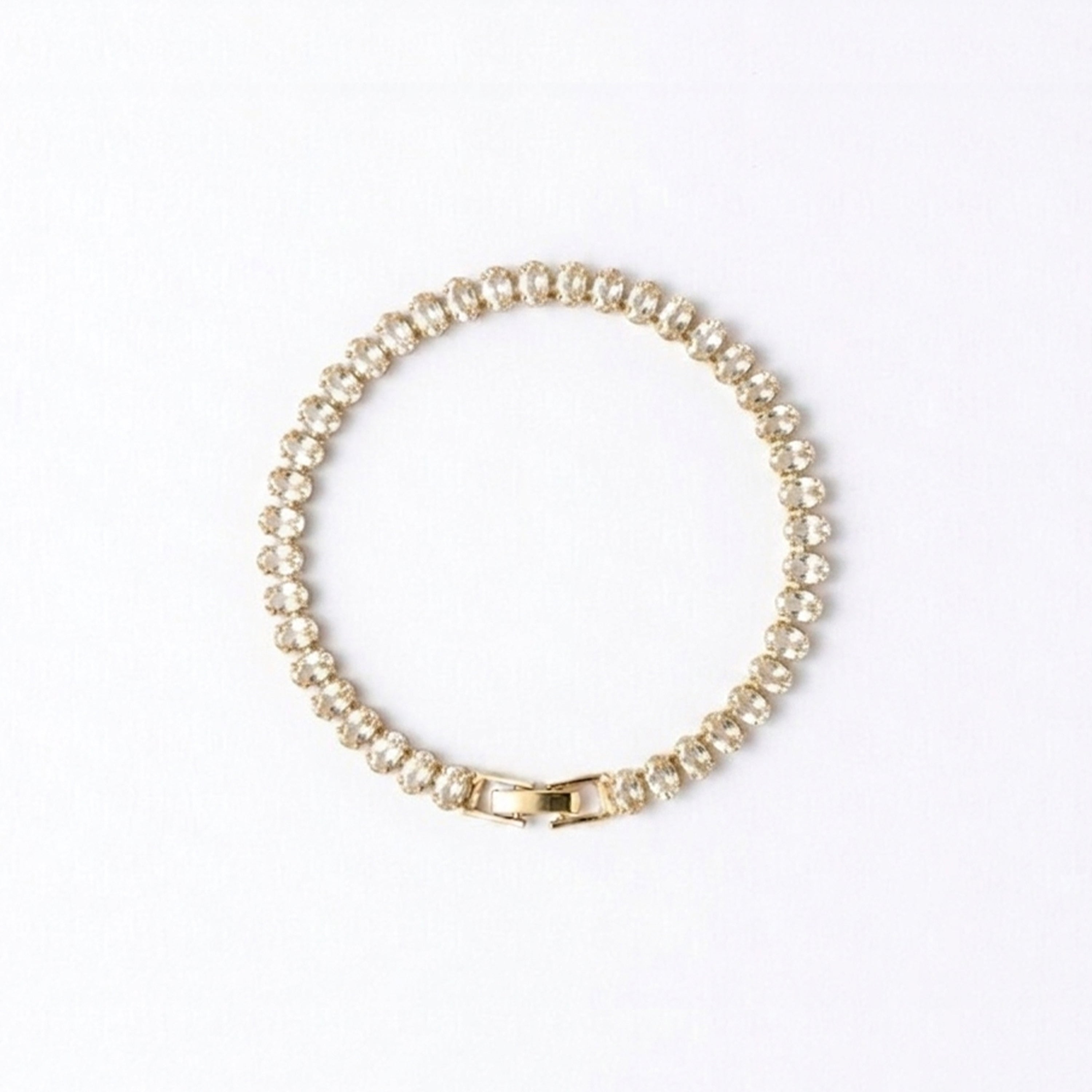 Tennis braclet pink oval crystal 3mm