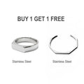Hexa Bracelet Silver + Silver Greek ring