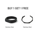 Hexa bracelet black + Black Greek Ring