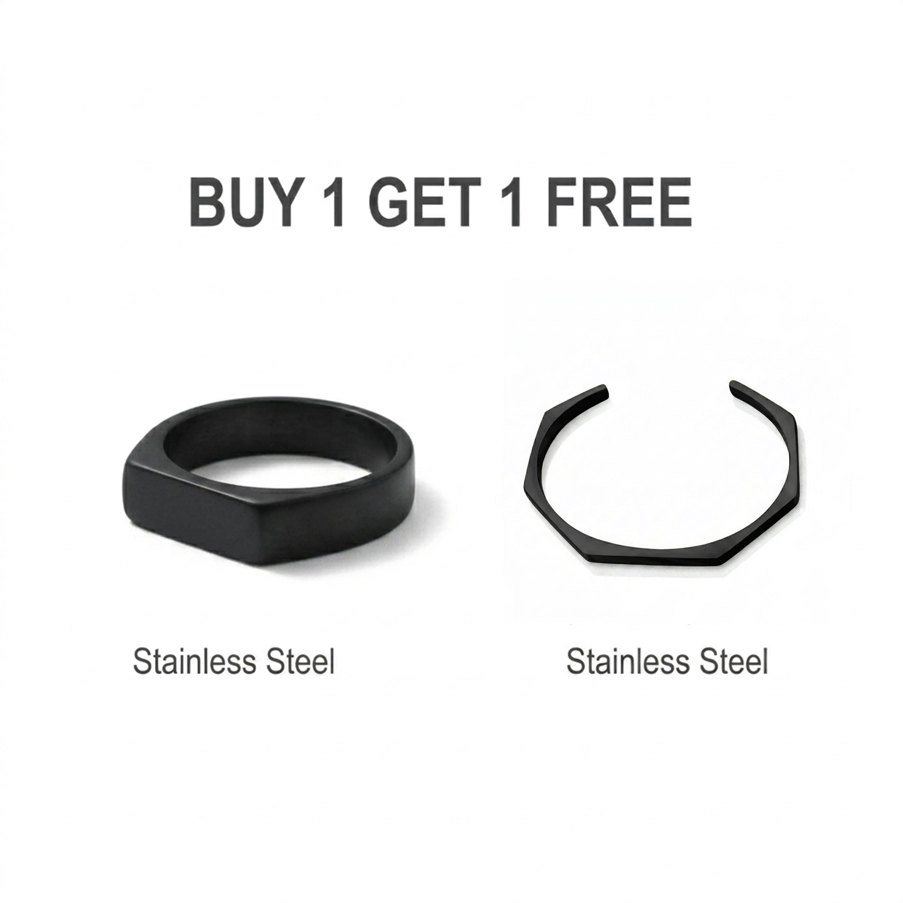 Hexa bracelet black + Black Greek Ring