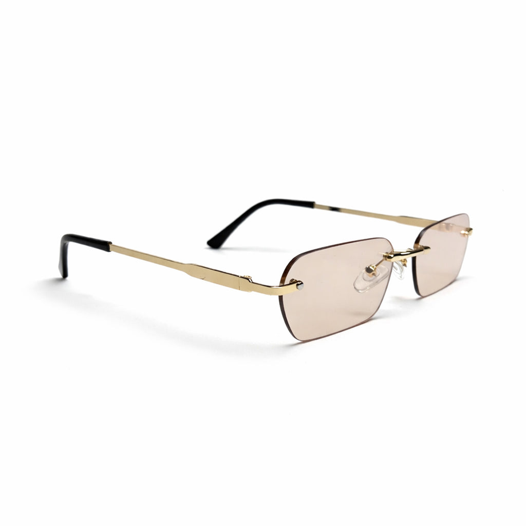 Rose Gold Edge Rimless Glasses