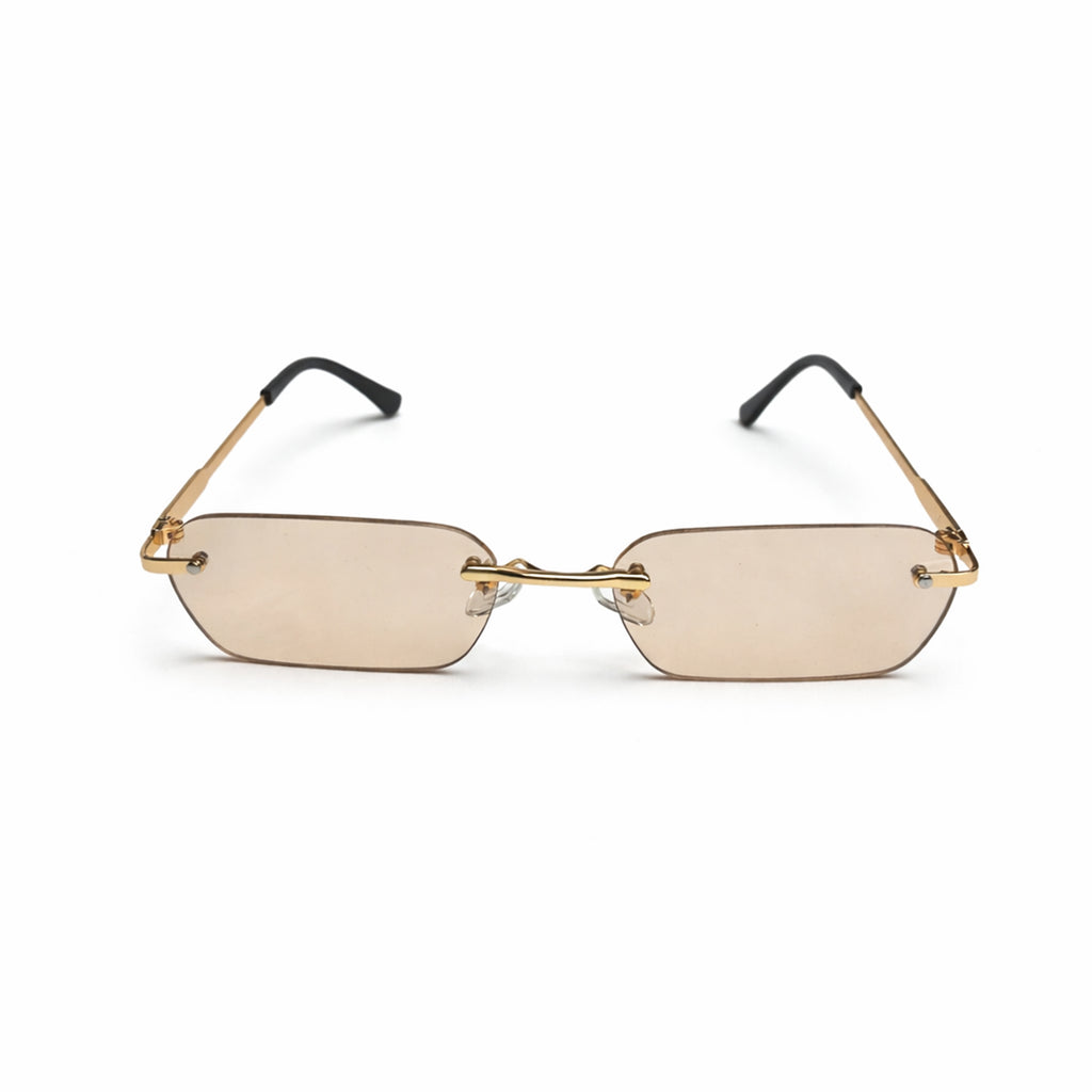 Rose Gold Edge Rimless Glasses