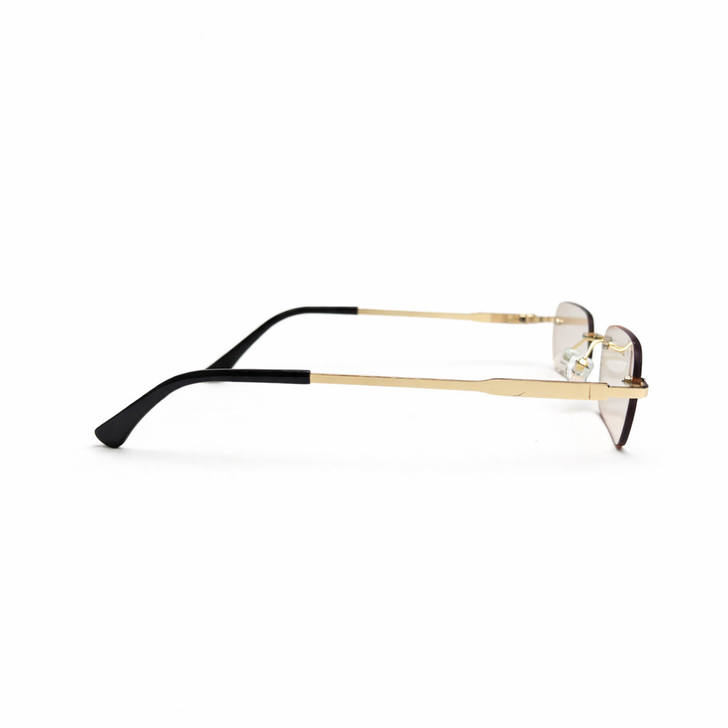 Rose Gold Edge Rimless Glasses