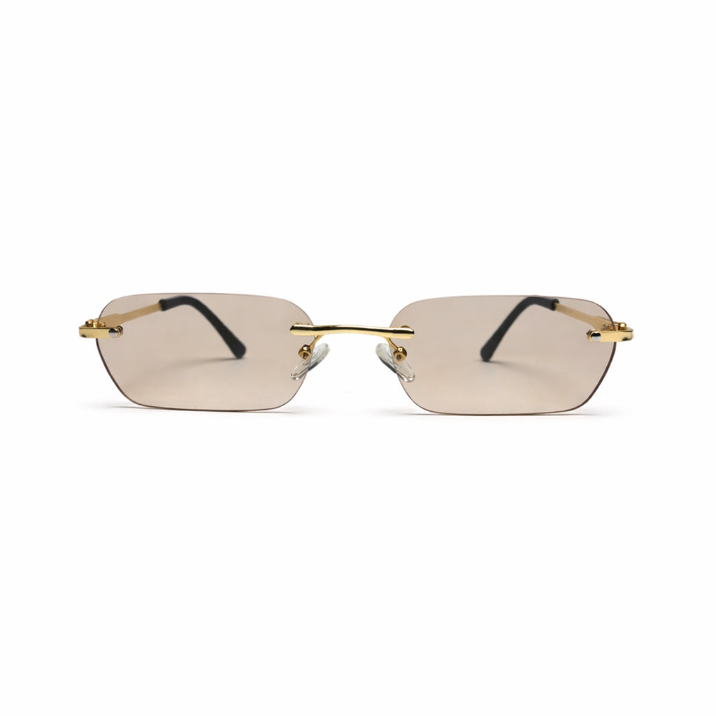 Rose Gold Edge Rimless Glasses