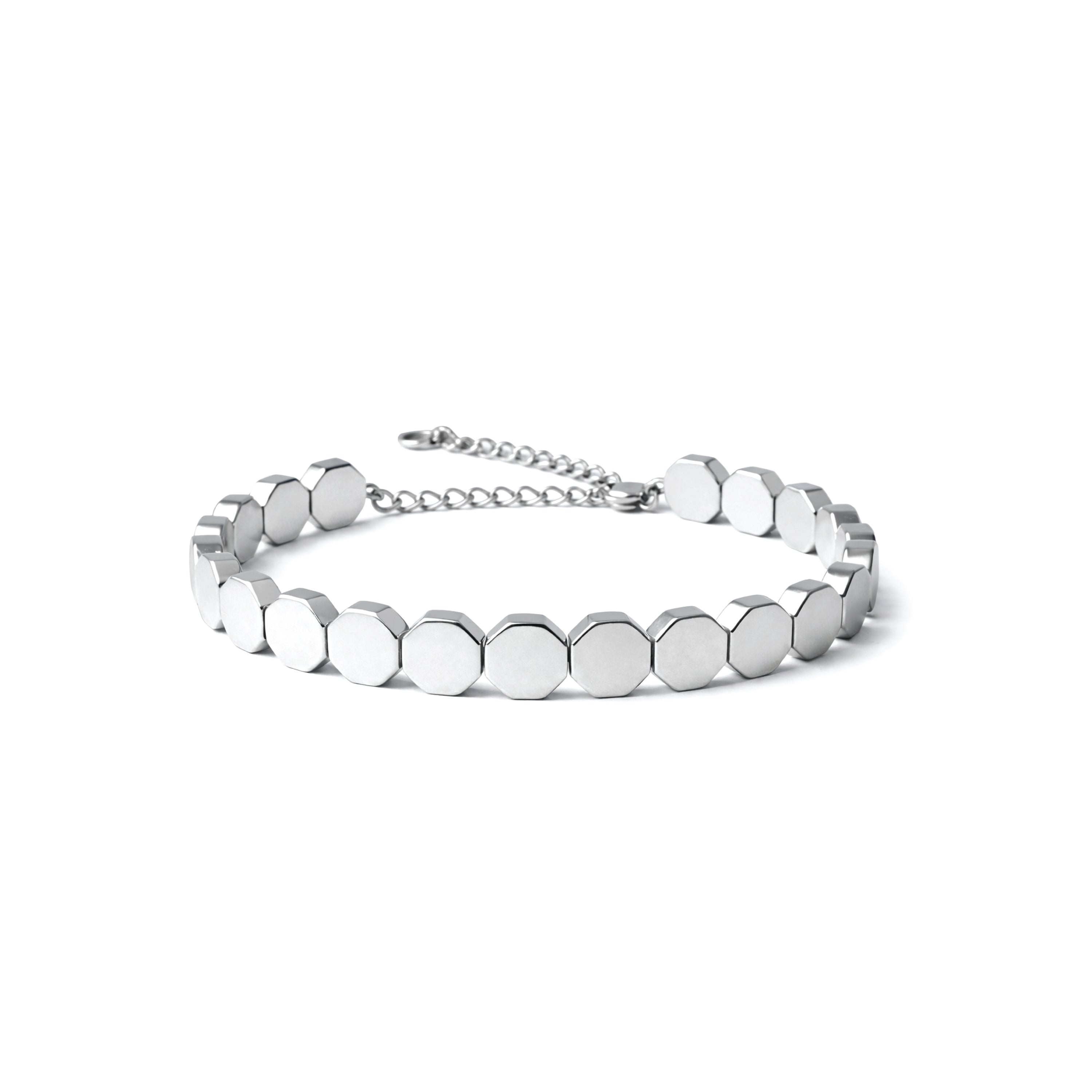 Metallic Octalink Bracelet (Silver)