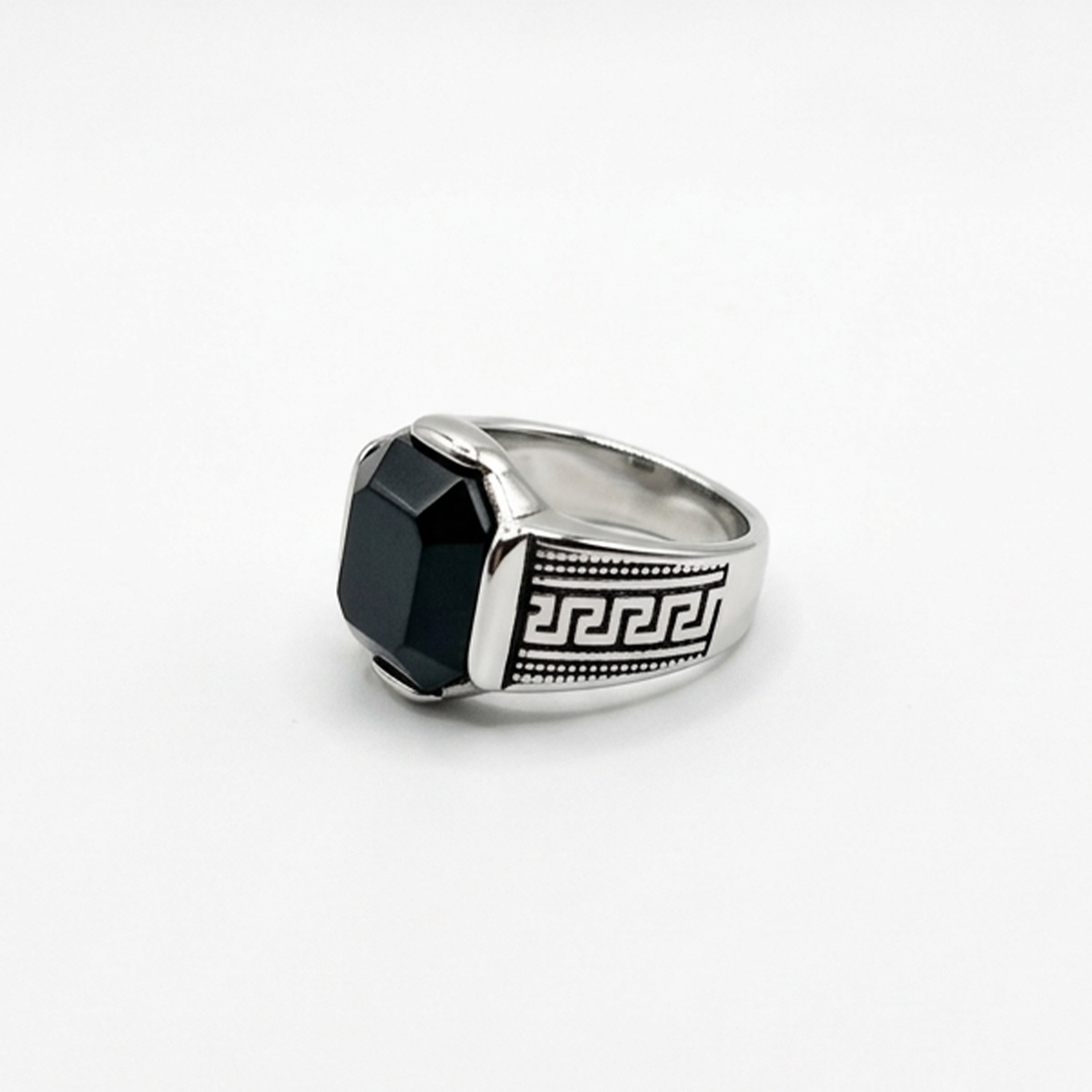 Nabest Stainless Steel Black Gemstone Ring