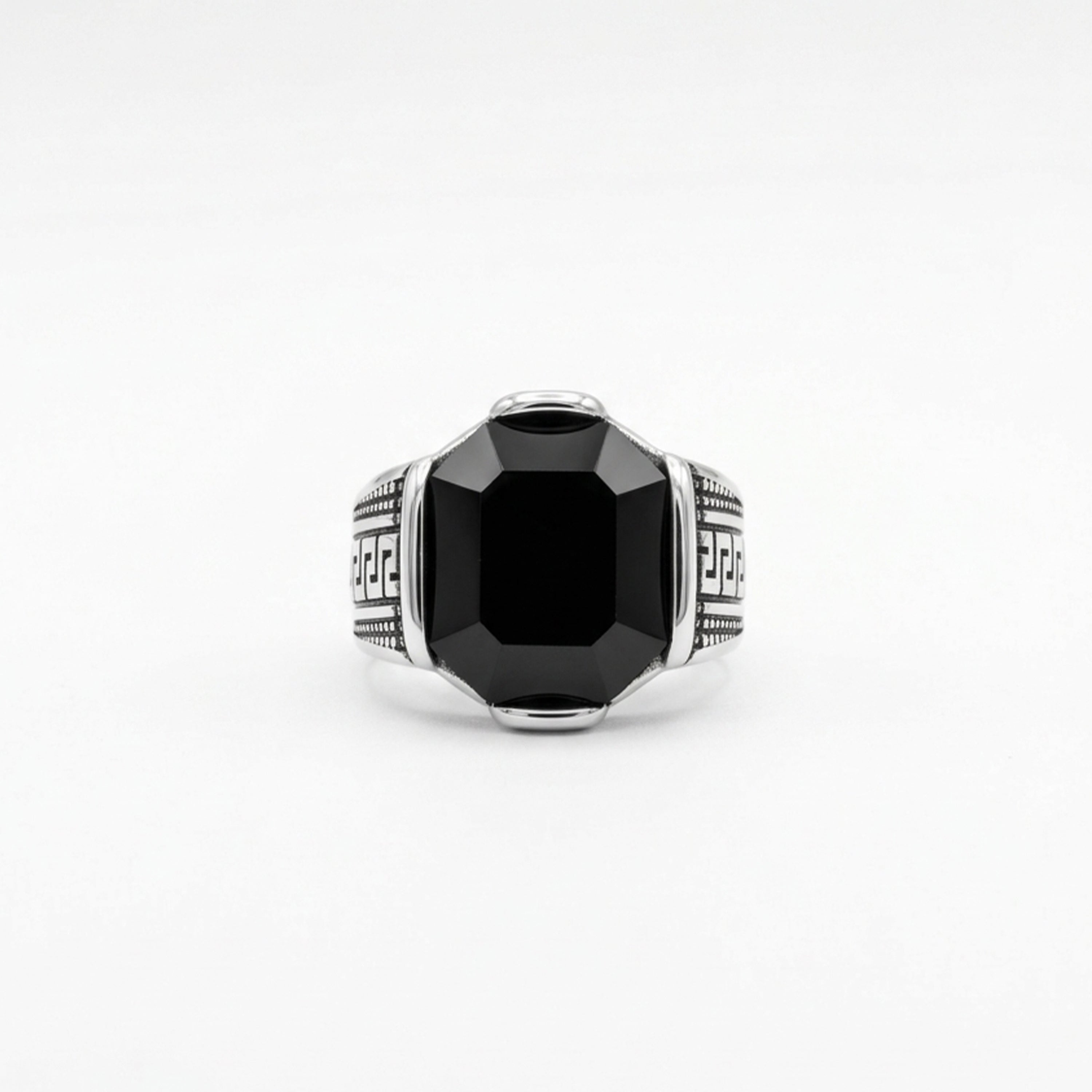 Nabest Stainless Steel Black Gemstone Ring