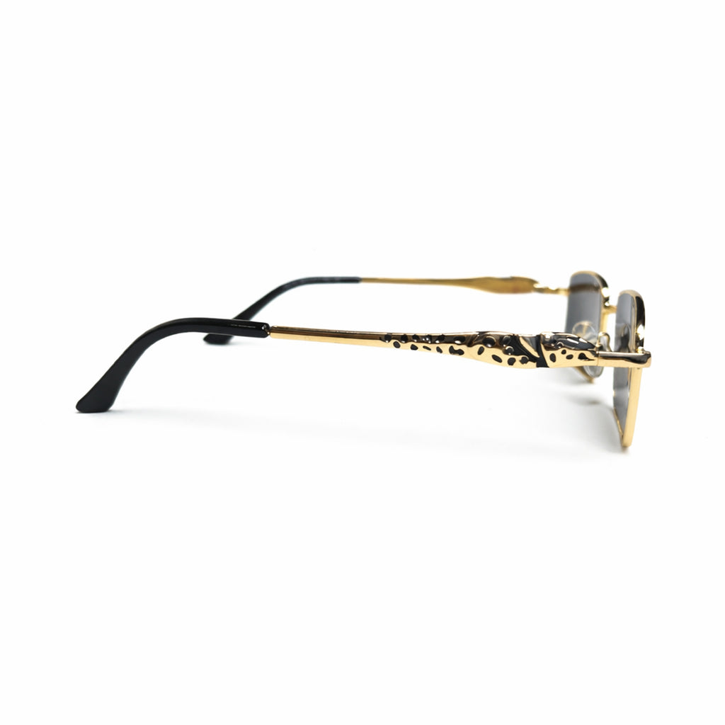 Textured Metal Square Frame Fashion Glasses