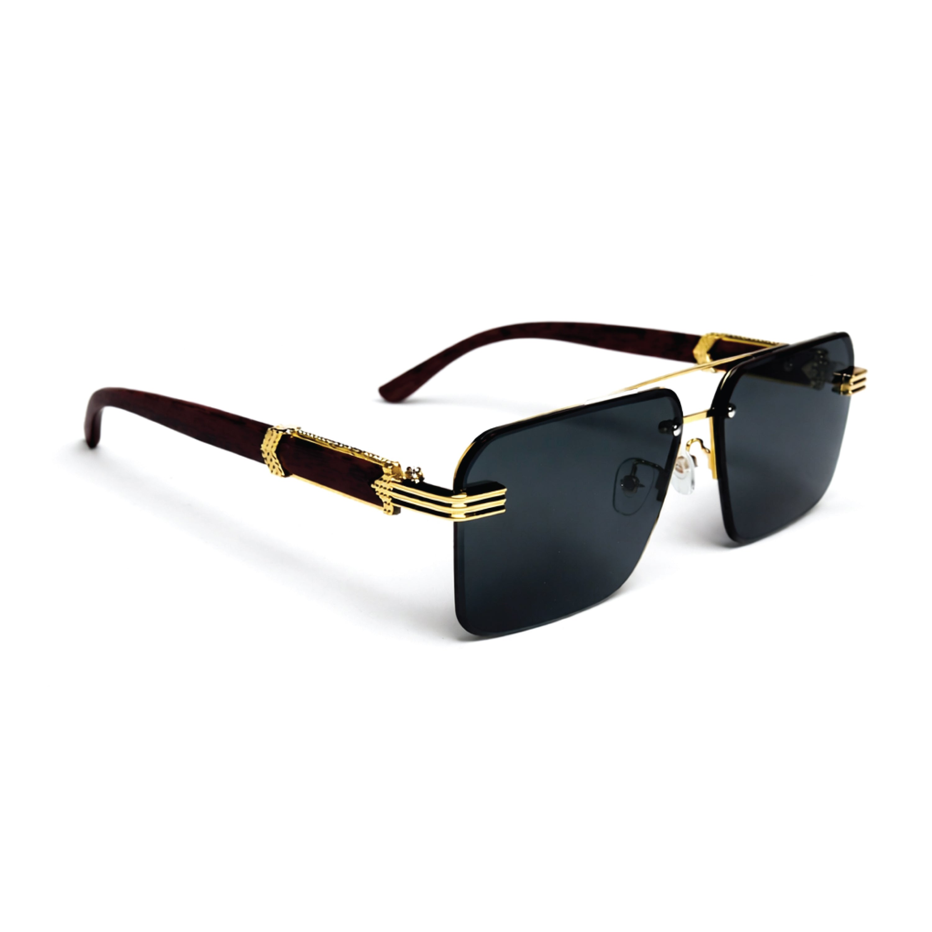 Stylish Double Beam Half-Frame Polygonal Edgeless Glasses