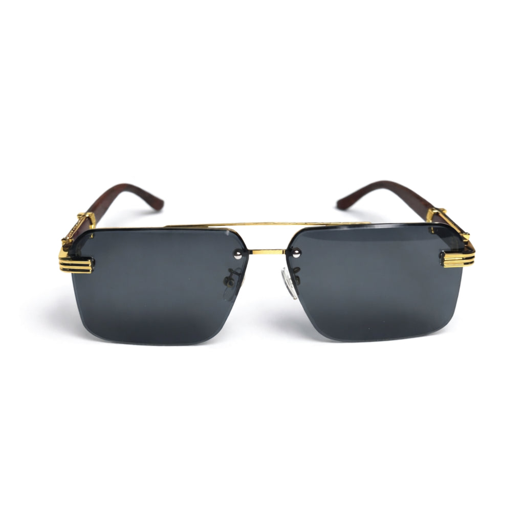 Stylish Double Beam Half-Frame Polygonal Edgeless Glasses