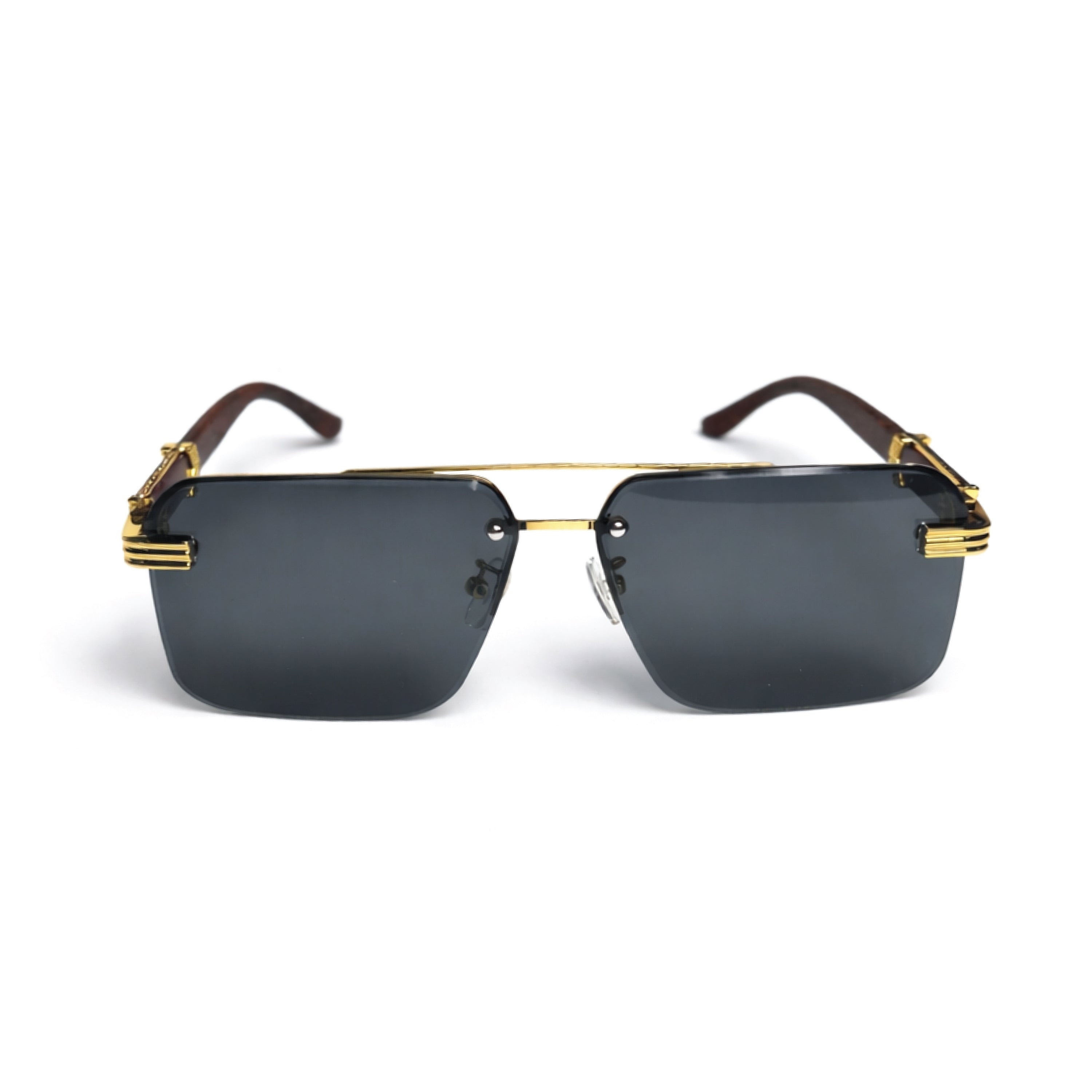 Stylish Double Beam Half-Frame Polygonal Edgeless Glasses