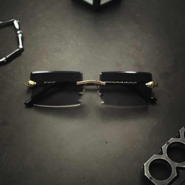 Men's Fashion Cut Edge Alloy Glasses With Snake-like Temples