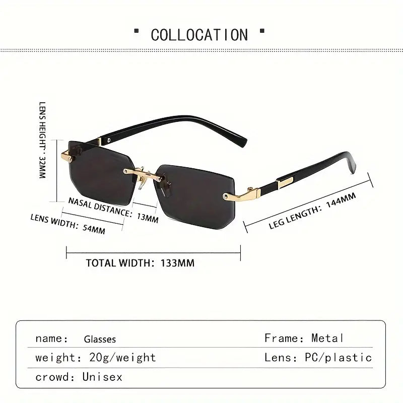 Fashion Square Frameless Glasses.