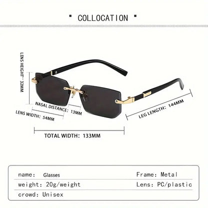 Fashion Square Frameless Glasses.