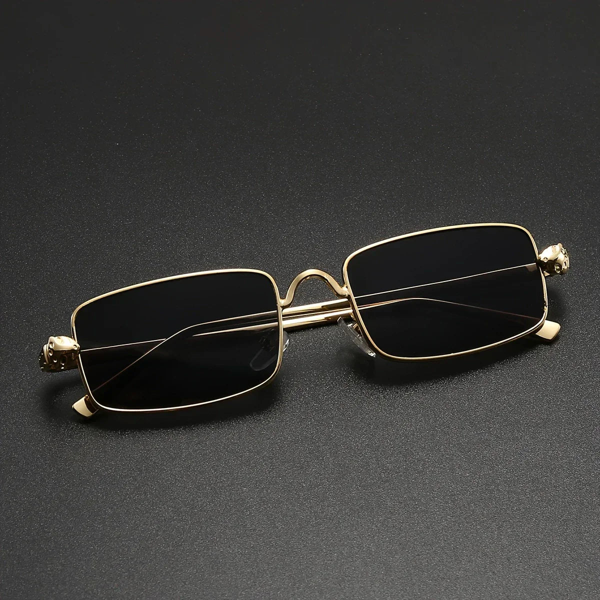 Men'S Vintage Square Frame Fashion Glasses, Copper Metal Texture