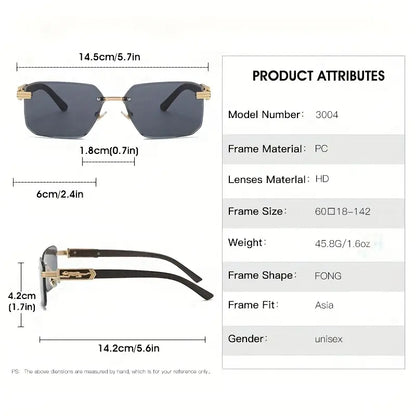 Wooden Pattern Leopard Head Artificial Diamond Cut Edge Fashion Glasses