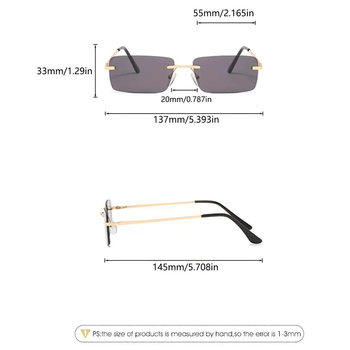 Pilot Style Glasses - Metal Frame, Dark Lenses