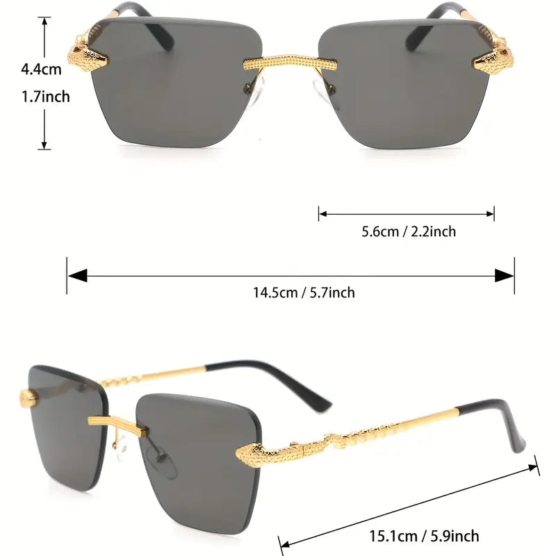 Men's Fashion Cut Edge Alloy Glasses With Snake-like Temples