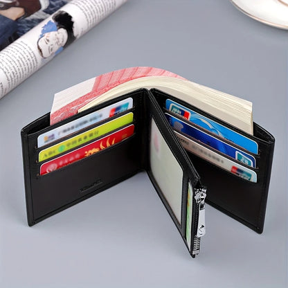 Top Layer Cowhide Vintage Wallet] Men's Vintage Lightweight Wallet Classic Business