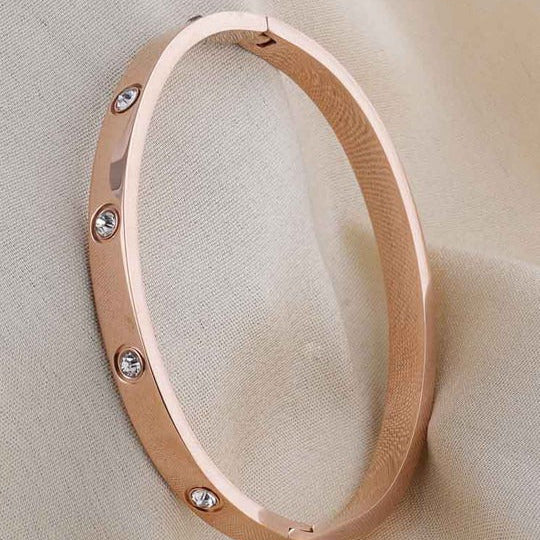 Yellow Chimes Rose Gold Bangle Bracelet
