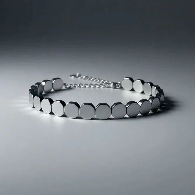 Metallic Octalink Bracelet (Silver)